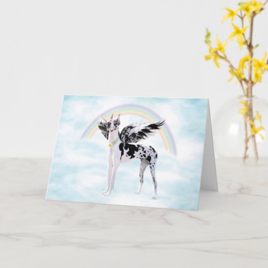 Great Dane Angel Harle Kaart (Gele Bloem)