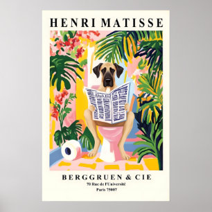 Great Dane Badkamerprint – Matisse Stijl Toilet Poster