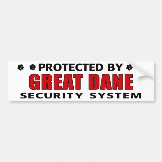 Great Dane Beveiliging Bumpersticker (Voorkant)