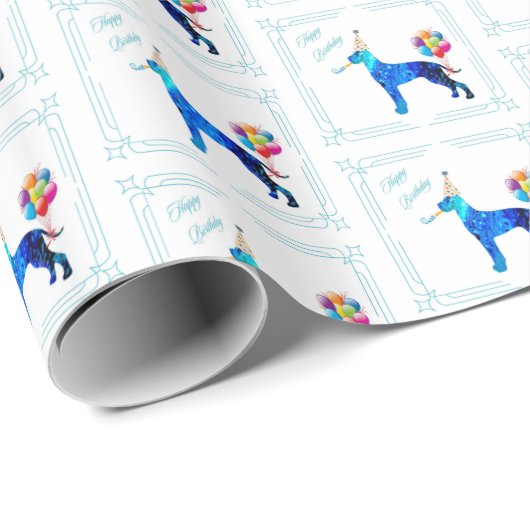 Great Dane Birthday Cadeaupapier (Rol Hoek)