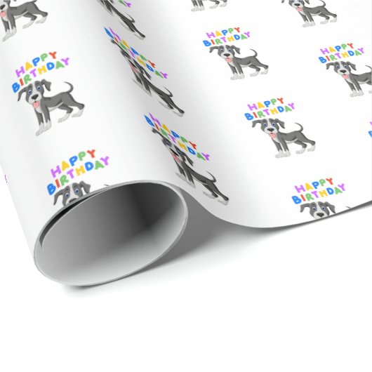 Great Dane Birthday Cadeaupapier (Rol Hoek)