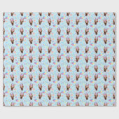 Great Dane Birthday Gift Wrapping Paper Blue Cadeaupapier (Vlak)