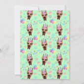 Great Dane Birthday Invitation in Green Kaart (Achterkant)