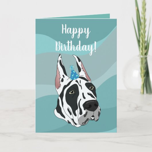 Great Dane Birthday Kaart (Voorkant)