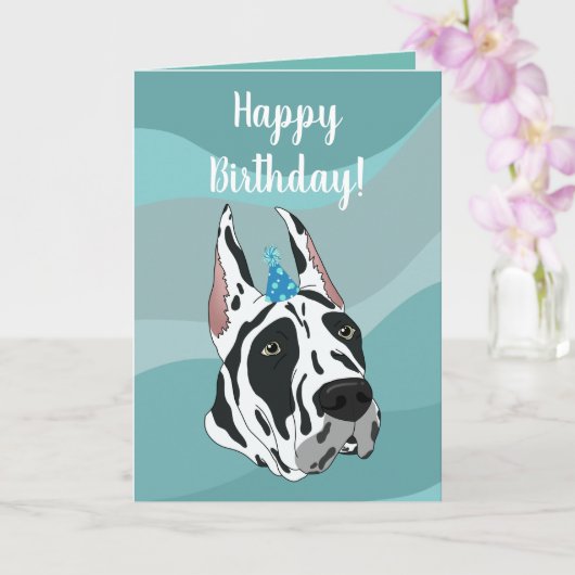  Great Dane Birthday Kaart (Orchidee)