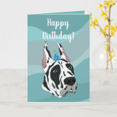 Great Dane Birthday Kaart (Gele Bloem)