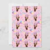Great Dane Birthday Party Invitation Pink Kaart (Achterkant)