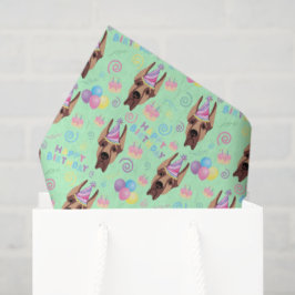 Great Dane Birthday Tissue Paper in Green Tissuepapier