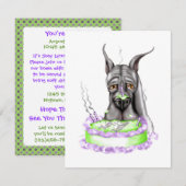 Great Dane Black Birthday Cake Face Kaart (Voorkant / Achterkant)