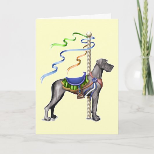 Great Dane Black Carrousel UC - Gepersonaliseerd Kaart (Voorkant)