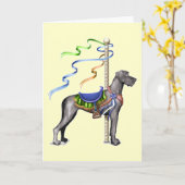 Great Dane Black Carrousel UC - Gepersonaliseerd Kaart (Gele Bloem)
