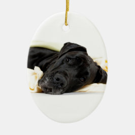 Great Dane - black / Deutsche Dogge - schwarz Keramisch Ornament