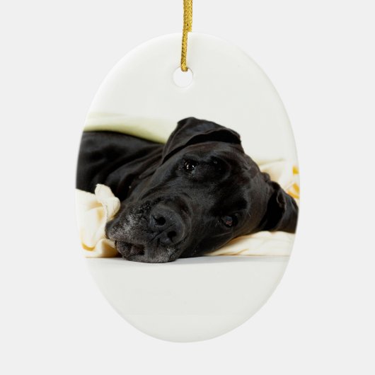 Great Dane - black / Deutsche Dogge - schwarz Keramisch Ornament (Voorkant)