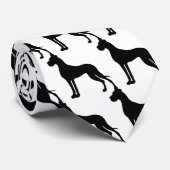 Great Dane Black Silhouette Stropdas (Opgerold)