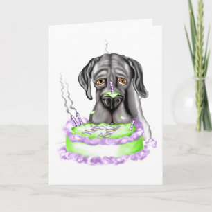Great Dane Black UC Birthday Cake Kaart