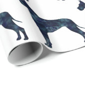 Great Dane Black Waterverf Silhouette Cadeaupapier (Rol Hoek)