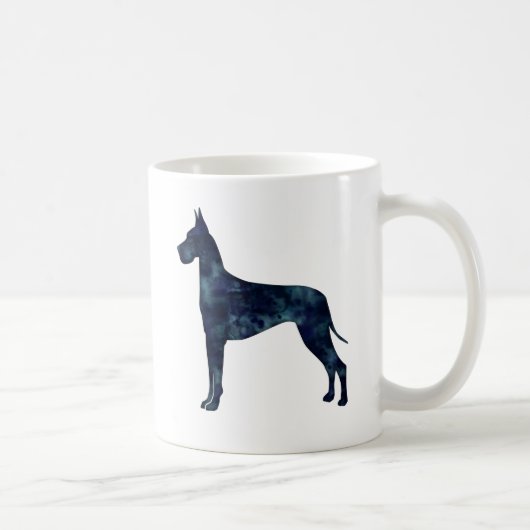 Great Dane Black Waterverf Silhouette Koffiemok (Rechts)