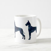 Great Dane Black Waterverf Silhouette Koffiemok (Voorkant rechts)