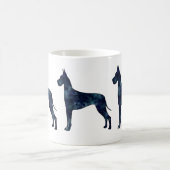 Great Dane Black Waterverf Silhouette Koffiemok (Center)