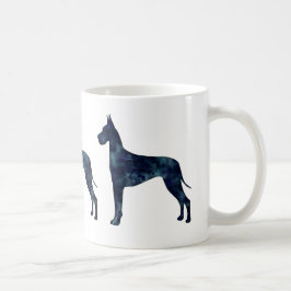 Great Dane Black Waterverf Silhouette Koffiemok