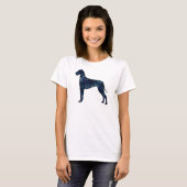 Great Dane Black Waterverf Silhouette T-shirt (Voorkant volledig)