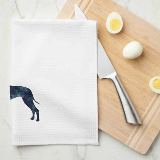 Great Dane Black Waterverf Silhouette Theedoek (Quarter Fold)