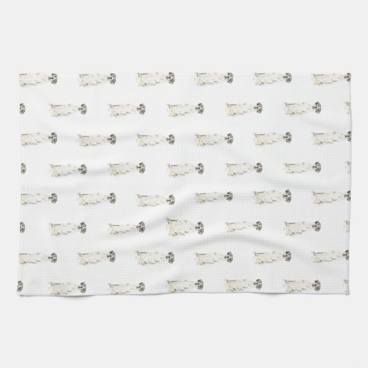 Great Dane (Black White Harlequin) Theedoek (Horizontaal)