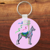 Great Dane Blue Carousel Sleutelhanger (Voorkant)
