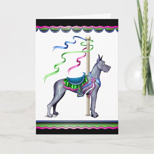 Great Dane Blue Carrousel - Gepersonaliseerd Kaart (Voorkant)