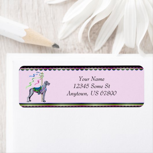 Great Dane Blue Carrousel UC-labels Etiket (Insitu)