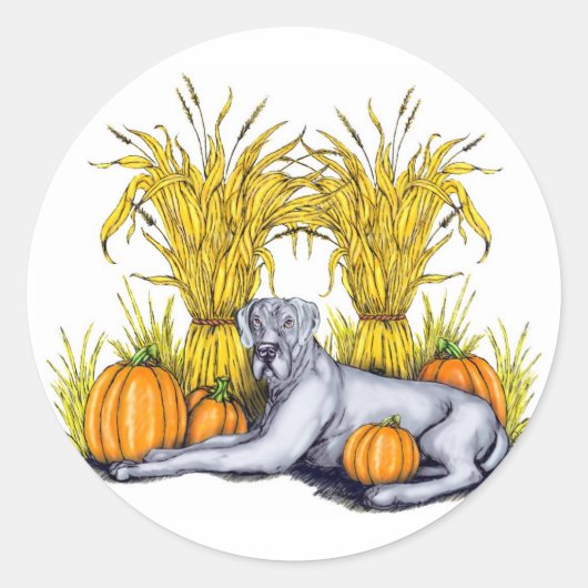 Great Dane Blue Harvest UC Ronde Sticker (Voorkant)
