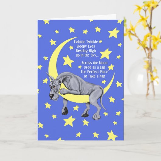 Great Dane Blue Twinkle Kaart (Gele Bloem)