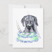 Great Dane Blue UC Birthday Cake Face Kaart (Voorkant)