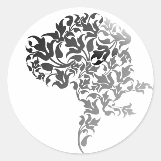 Great Dane Botanische Blad Silhouet Ronde Sticker (Voorkant)