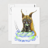 Great Dane Brindle Birthday Cake Briefkaart (Voorkant / Achterkant)