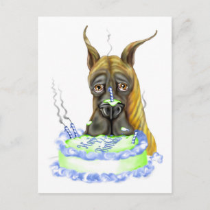 Great Dane Brindle Birthday Cake Briefkaart
