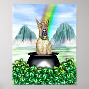 Great Dane Brindle Pot O Goud Poster