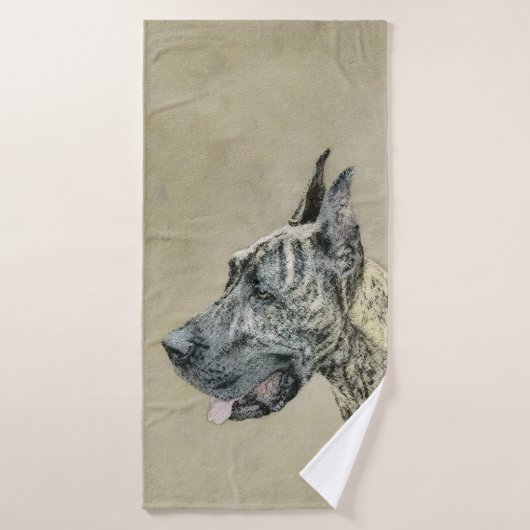 Great Dane (Brindle) schilderen - Oorspronkelijke Bad Handdoek (Badhanddoek)