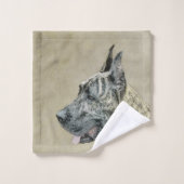 Great Dane (Brindle) schilderen - Oorspronkelijke Bad Handdoek (Wasdoekje)