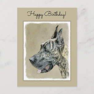 Great Dane (Brindle) schilderen - Oorspronkelijke  Briefkaart