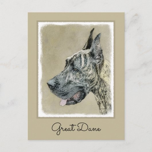 Great Dane (Brindle) schilderen - Oorspronkelijke  Briefkaart (Voorkant)
