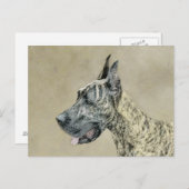 Great Dane (Brindle) schilderen - Oorspronkelijke  Briefkaart (Voorkant / Achterkant)