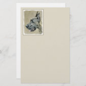 Great Dane (Brindle) schilderen - Oorspronkelijke  Briefpapier (Voorkant / Achterkant)