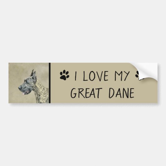 Great Dane (Brindle) schilderen - Oorspronkelijke  Bumpersticker (Voorkant)