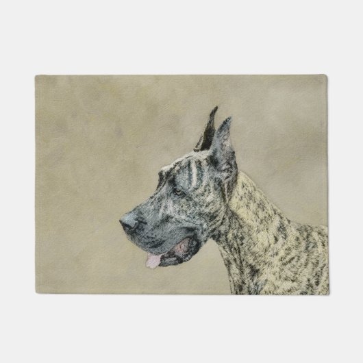 Great Dane (Brindle) schilderen - Oorspronkelijke  Deurmat (Voorkant)