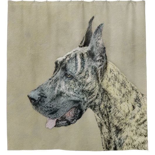 Great Dane (Brindle) schilderen - Oorspronkelijke Douchegordijn (Voorkant)