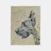 Great Dane (Brindle) schilderen - Oorspronkelijke  Fleece Deken (Voorkant)