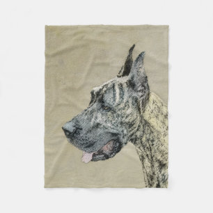 Great Dane (Brindle) schilderen - Oorspronkelijke  Fleece Deken