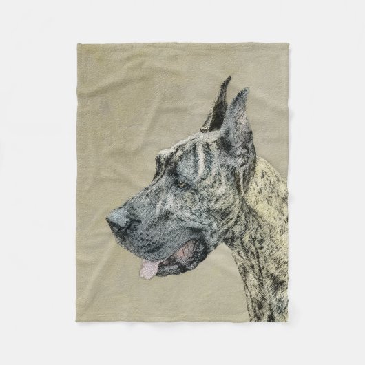 Great Dane (Brindle) schilderen - Oorspronkelijke  Fleece Deken (Voorkant)