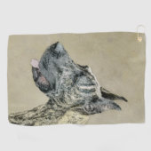 Great Dane (Brindle) schilderen - Oorspronkelijke  Golfhanddoek (Horizontaal)